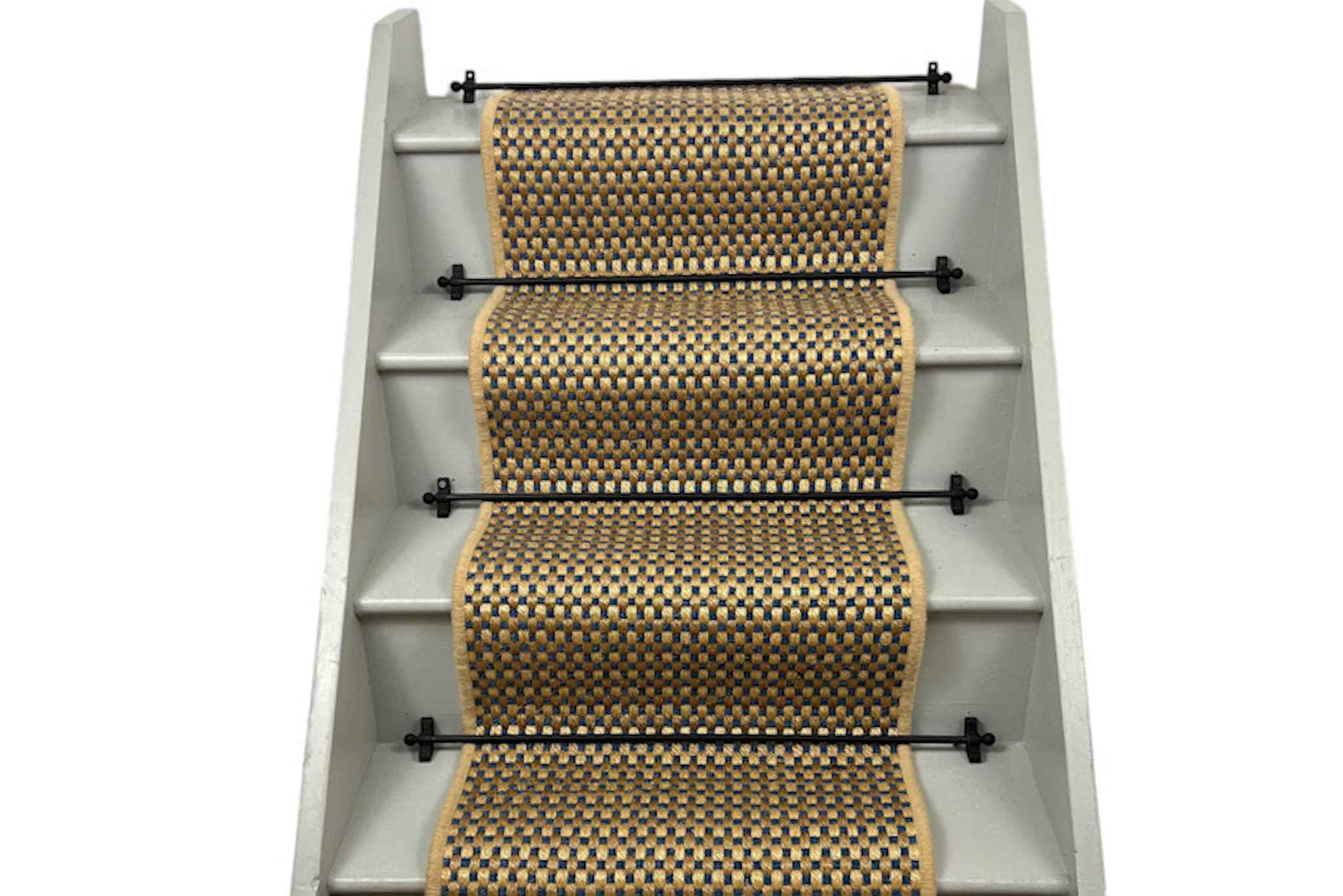 Royal Basketweave sisal stair runner with Matching Wool Edge