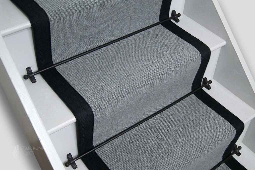 Flint Stair Runner with Black Border 540 x 56cm