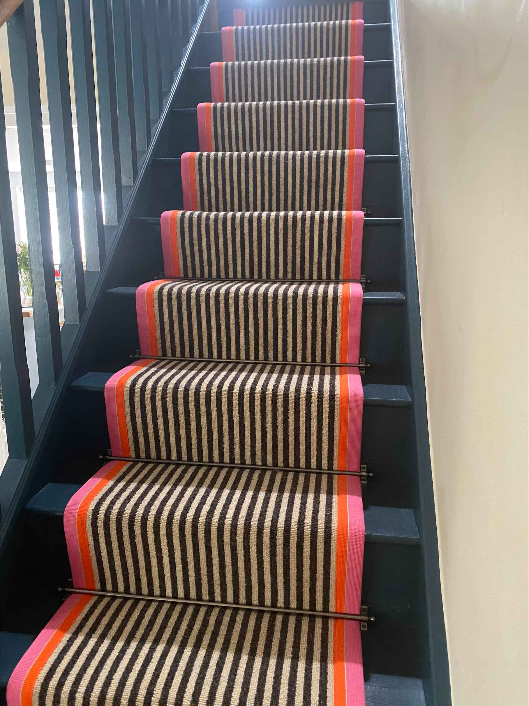 Gatsby Wool Stair Runner with Clayton Striped Border