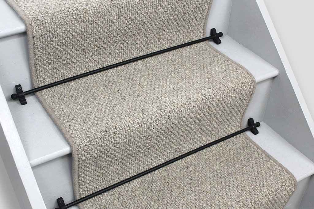 Inishowen Flax Wool Stair Runner with Grey Wool Edge 7m x 55cm