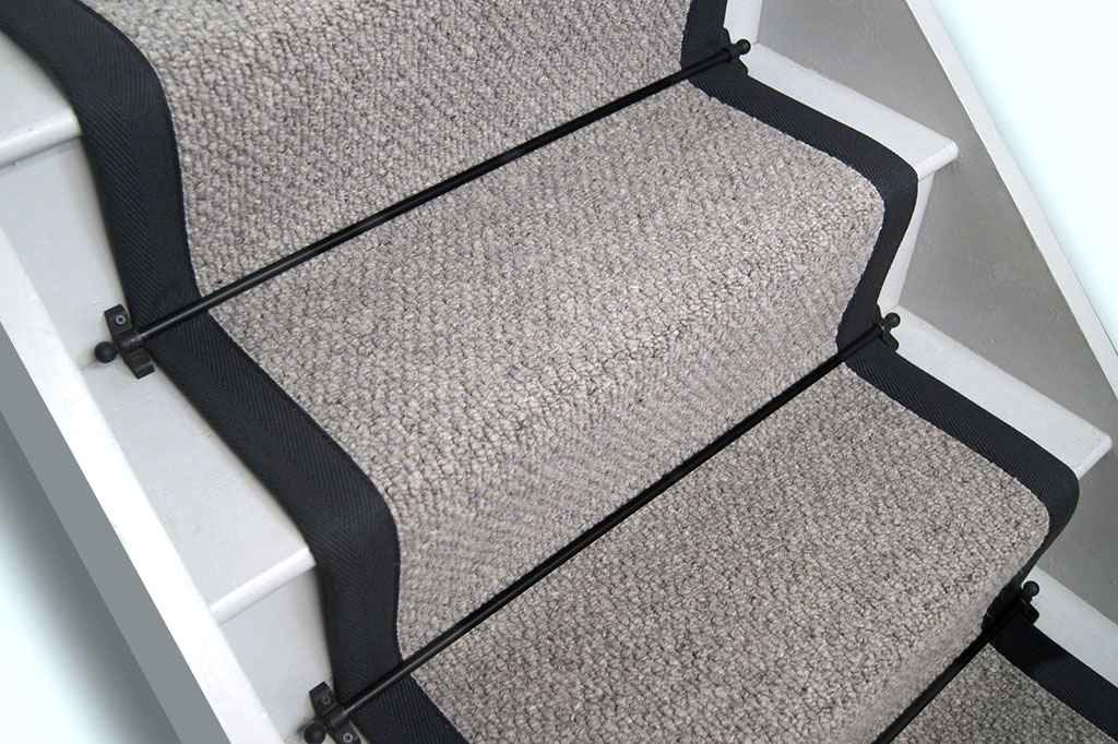 Inishowen Hemp Wool Stair Runner with Iron Cotton Border 7m x 65cm