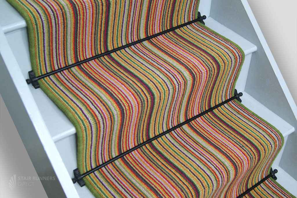 Summer Garden Wool Striped Stair Runner