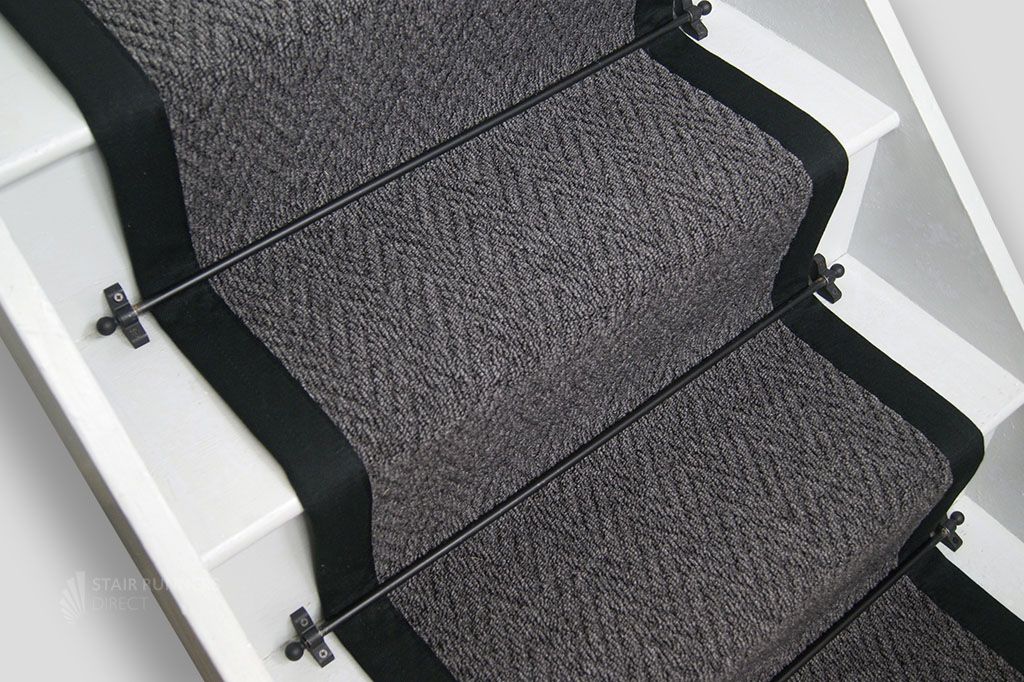 Arizona Vintage Slate Herringbone Stair Runner