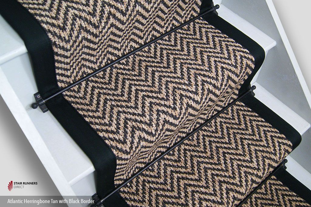 Atlantic Herringbone Tan Stair Runner