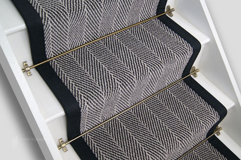 Fairfield Design Chevron Clotted Cream Stair Runner