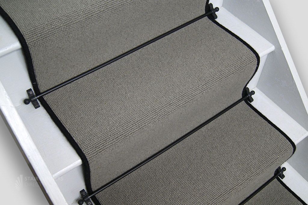 Smoke Grey Wool Boucle Stair Runner